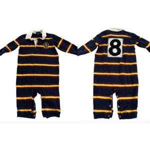 Baby Boy 18M 18 Months One Piece Rugby Polo Outfit Bodysuit Crest